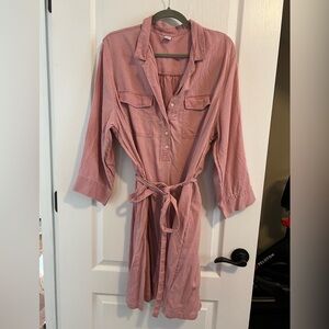 Tie waist shirtdress